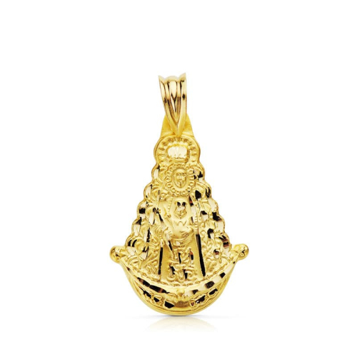 18K MEDALLA ORO AMARILLO VIRGEN DEL ROCIO SILUETA 25X20 MM 2