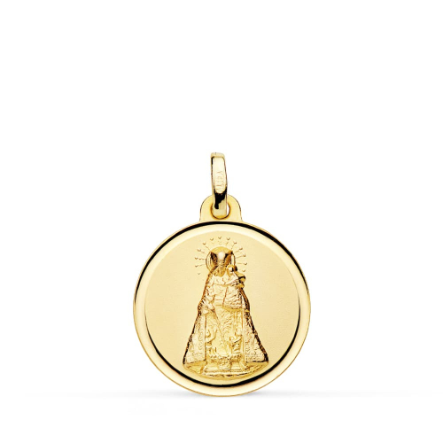 18K MEDALLA ORO AMARILLO VIRGEN DE LOS DESAMPARADOS BISEL 18 MM 2