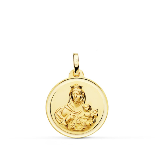 18K MEDALLA ORO AMARILLO VIRGEN DEL CARMEN BISEL 18 MM 2