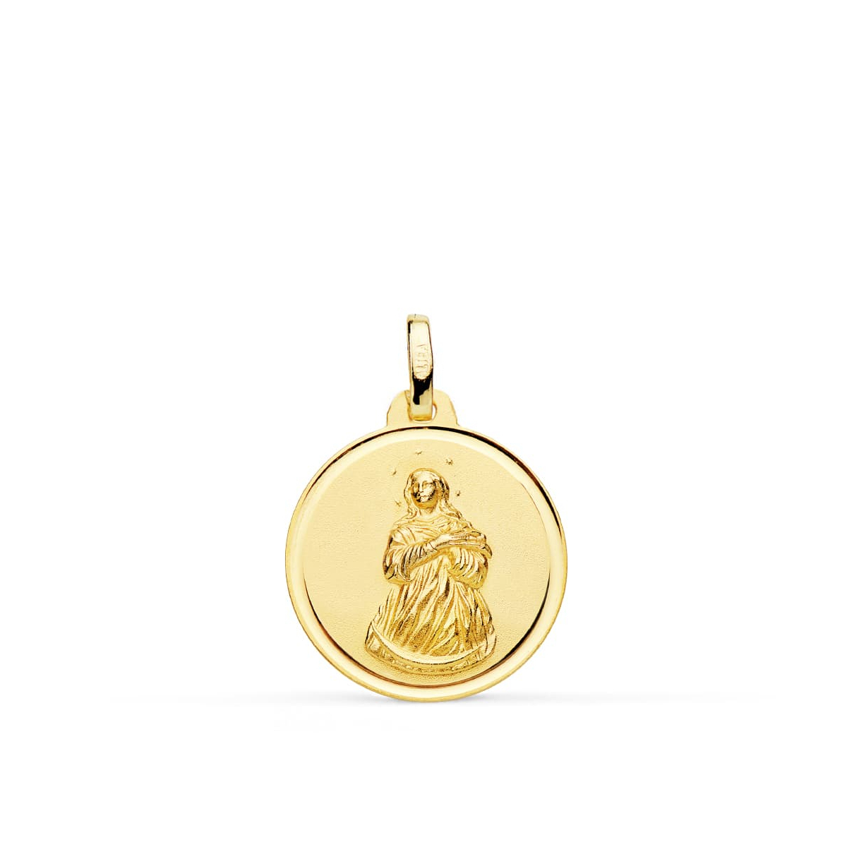 18K MEDALLA ORO AMARILLO VIRGEN INMACULADA 18 MM BISEL 2