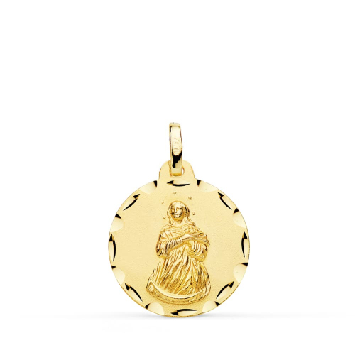 18K MEDALLA ORO AMARILLO VIRGEN INMACULADA TALLADA 18 MM 2