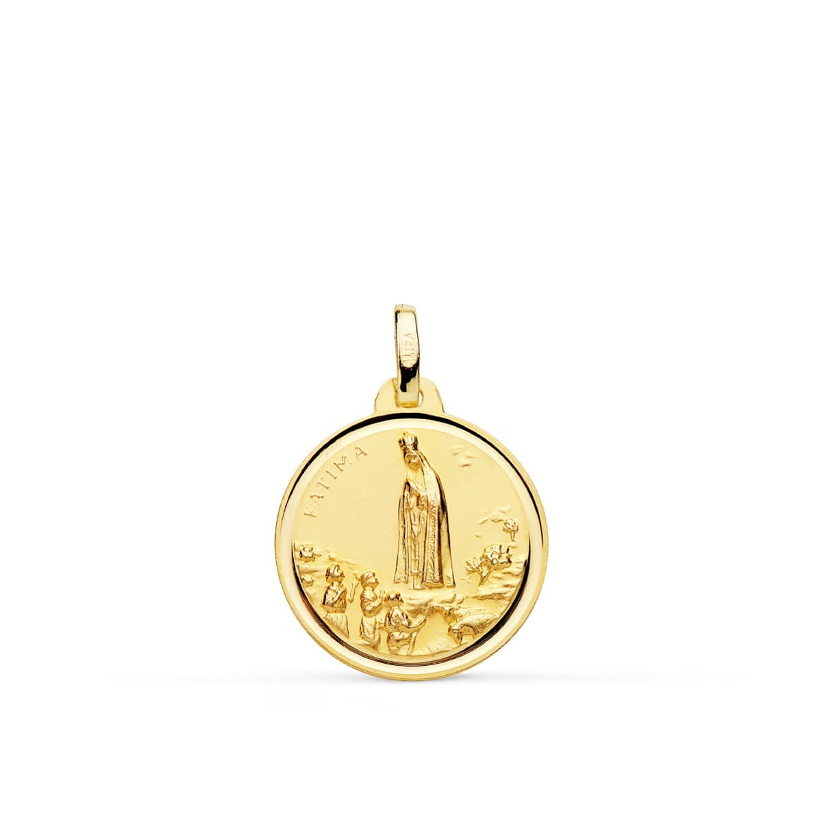 18K MEDALLA ORO AMARILLO VIRGEN DE FATIMA BISEL 18 MM 2