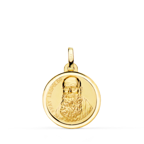 18K MEDALLA ORO AMARILLO FRAY LEOPOLDO BISEL 18 MM 2