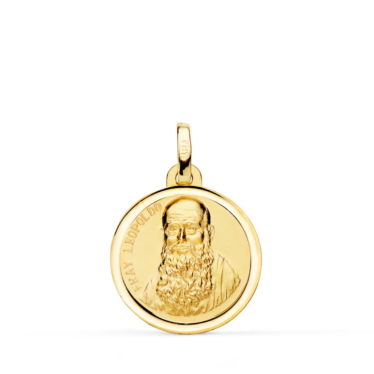 18K MEDALLA ORO AMARILLO FRAY LEOPOLDO BISEL 18 MM 2
