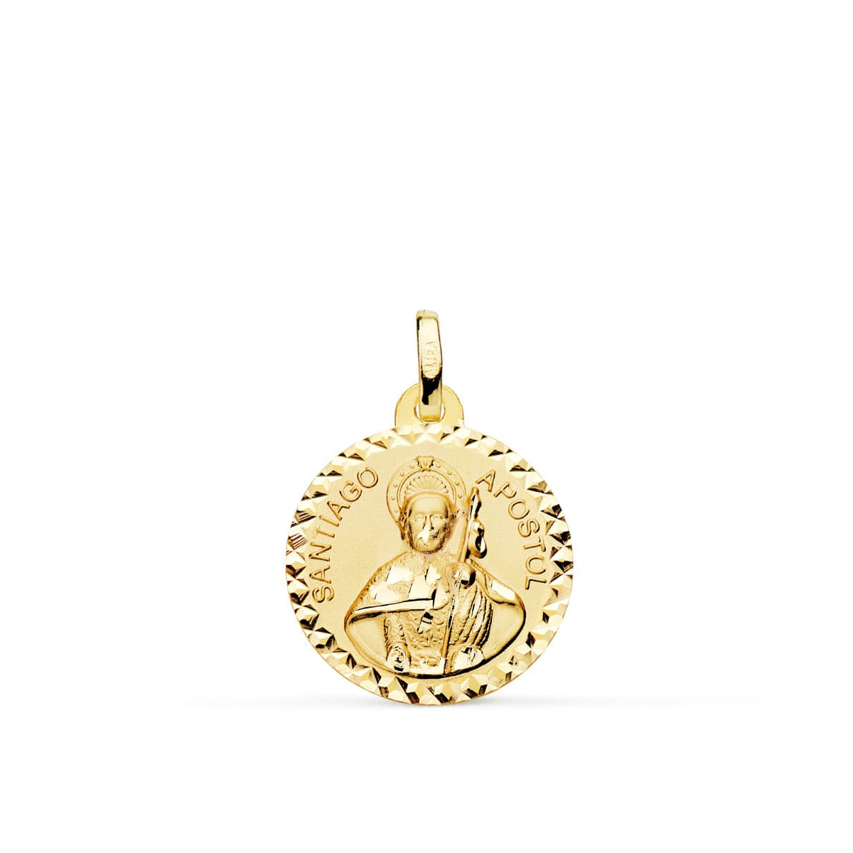 18K MEDALLA ORO AMARILLO SANTIAGO APOSTOL TALLA CRUZADA 18 MM 2