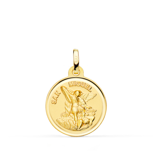 18K MEDALLA ORO AMARILLO SAN MIGUEL BISEL 18 MM 2