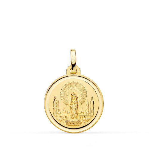 18K MEDALLA ORO AMARILLO VIRGEN DEL PILAR 18 MM 2