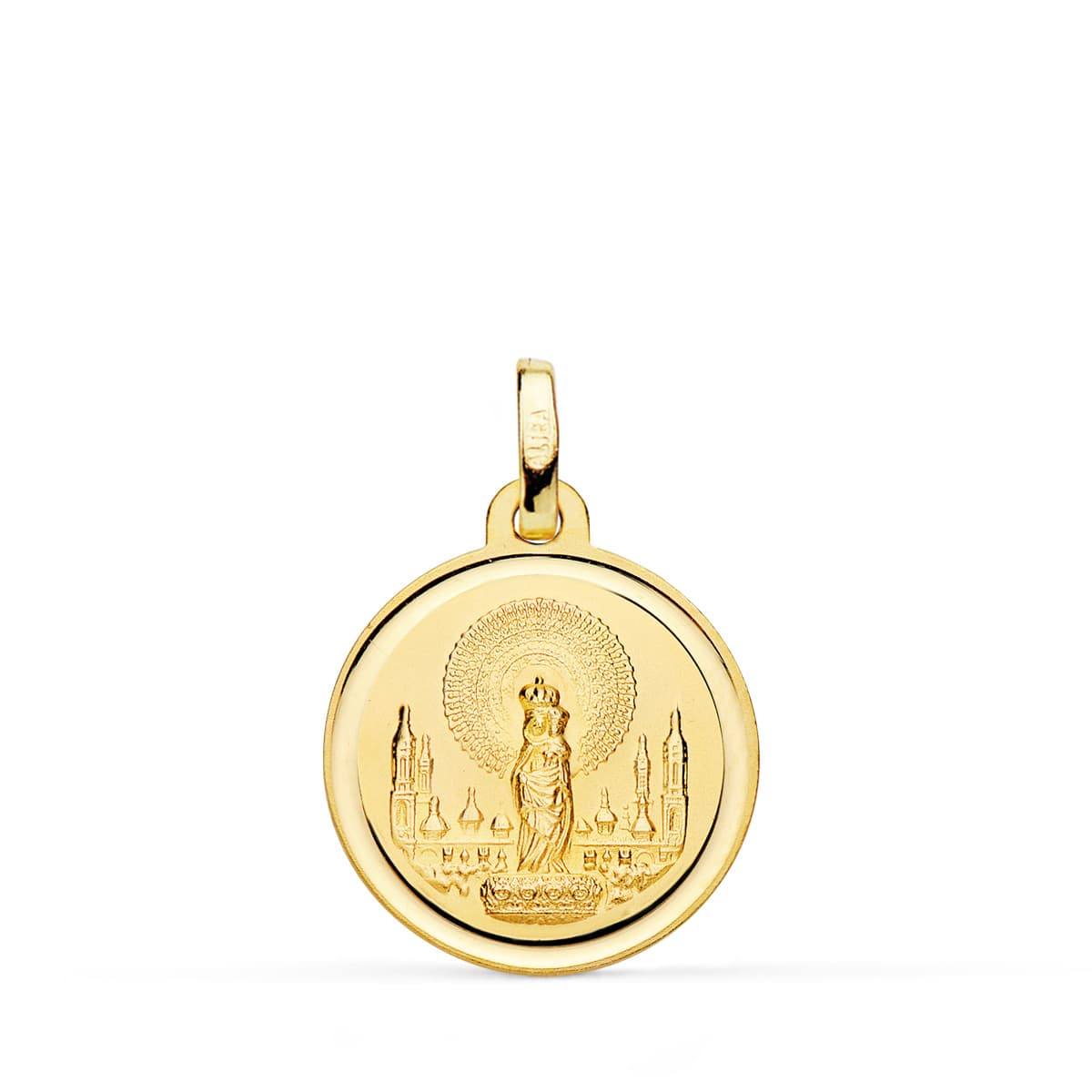 18K MEDALLA ORO AMARILLO VIRGEN DEL PILAR 18 MM 2