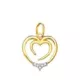 18K COLGANTE ORO BICOLOR DOBLE CORAZON CON CIRCONITA 15X14 MM 0