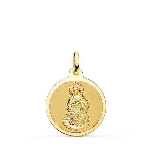 18K MEDALLA ORO AMARILLO VIRGEN INMACULADA MATE Y BRILLO 18 MM 2