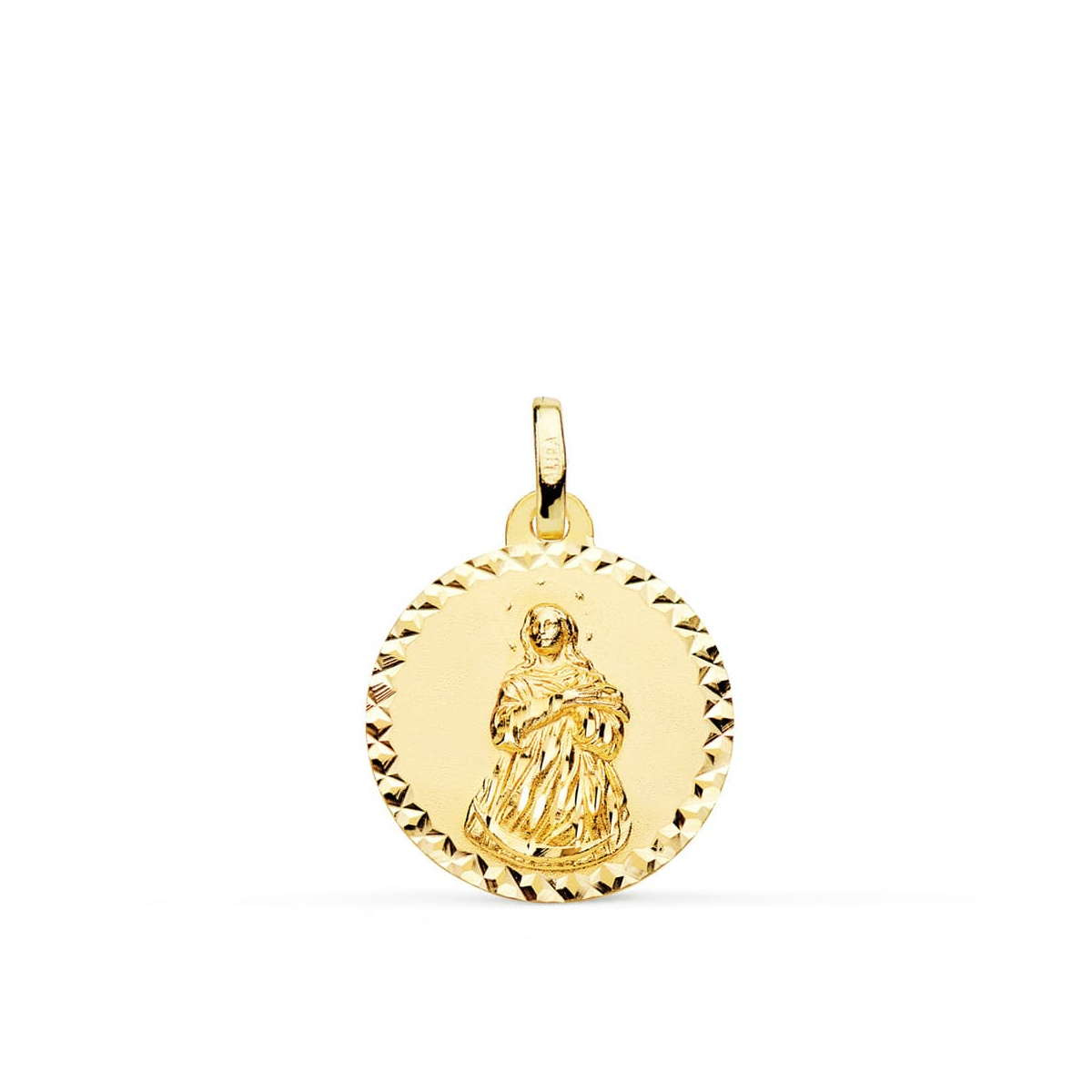 18K MEDALLA ORO AMARILLO VIRGEN INMACULADA TALLA CRUZADA 18 MM 2
