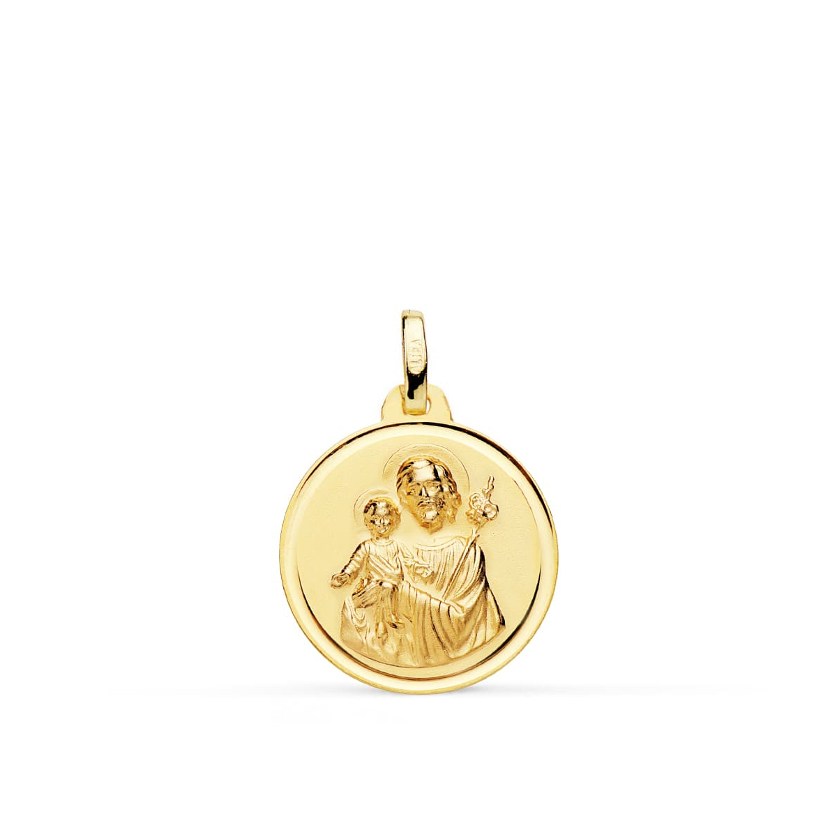 18K MEDALLA ORO AMARILLO SAN JOSE BISEL 18 MM 2