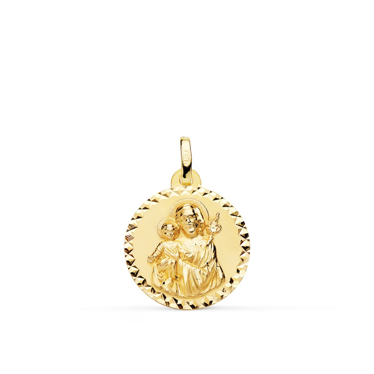 18K MEDALLA ORO AMARILLO SAN JOSE TALLA CRUZADA 18 MM 2