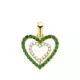18K COLGANTE ORO AMARILLO CORAZONES CON CIRCONITA VERDES Y BLANCAS 15 X 14MM 0