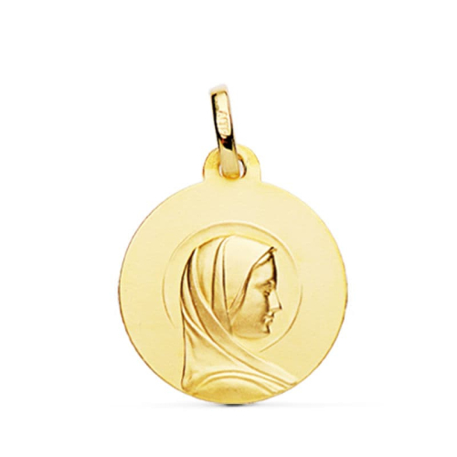 18K MEDALLA ORO AMARILLO MARIA FRANCESA 18 MM 2