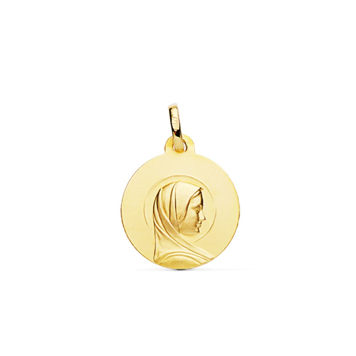 18K MEDALLA ORO AMARILLO MARIA FRANCESA 18 MM 2