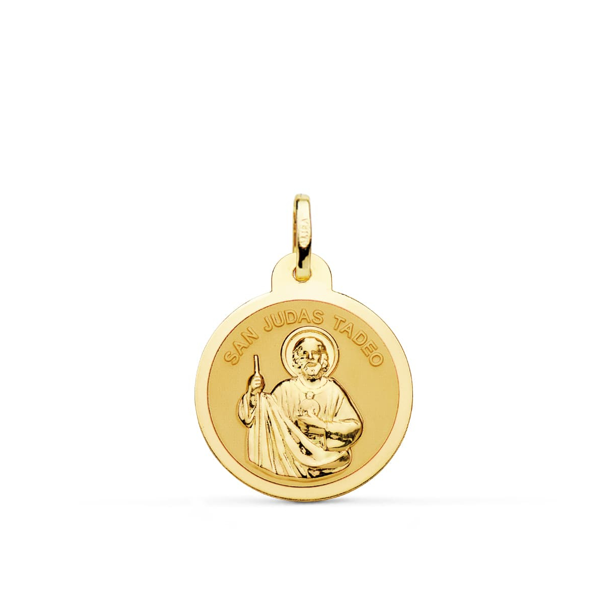 18K MEDALLA ORO AMARILLO SAN JUDAS TADEO BRILLO 20 MM 2