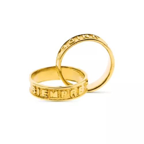 18K COLGANTE ORO AMARILLO ALIANZAS 10 MM DIAMETRO. 1