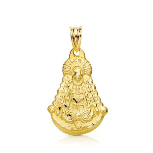 18K MEDALLA ORO AMARILLO VIRGEN DEL ROCIO SILUETA 25X20 MM 2