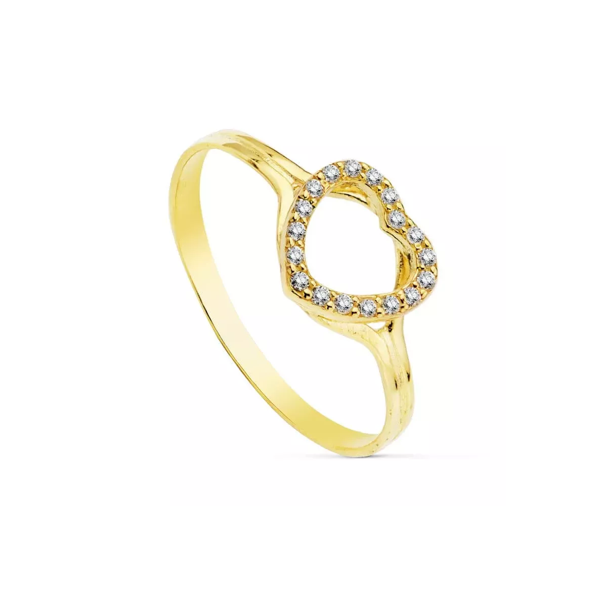 18K SORTIJA ORO AMARILLO CORAZON CON CIRCONITAS. ANCHO: 8 MM 1