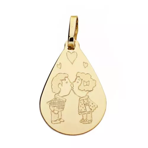 18K COLGANTE ORO AMARILLO GOTA PAREJA 21X14 MM 1