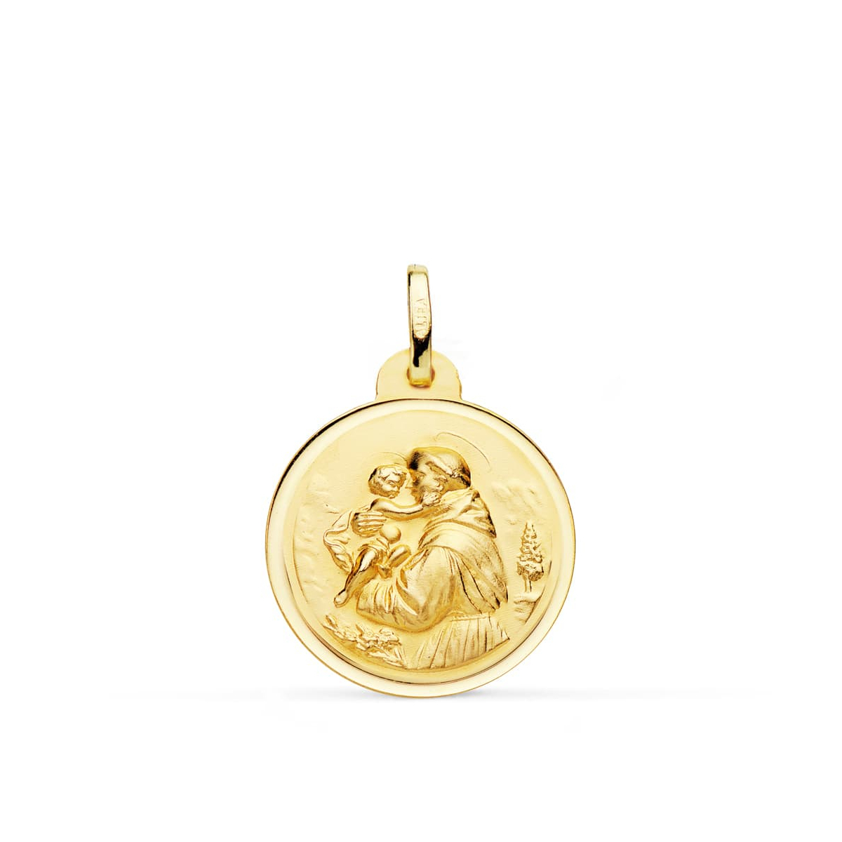 18K MEDALLA ORO AMARILLO DE SAN ANTONIO BISEL 20 MM 2