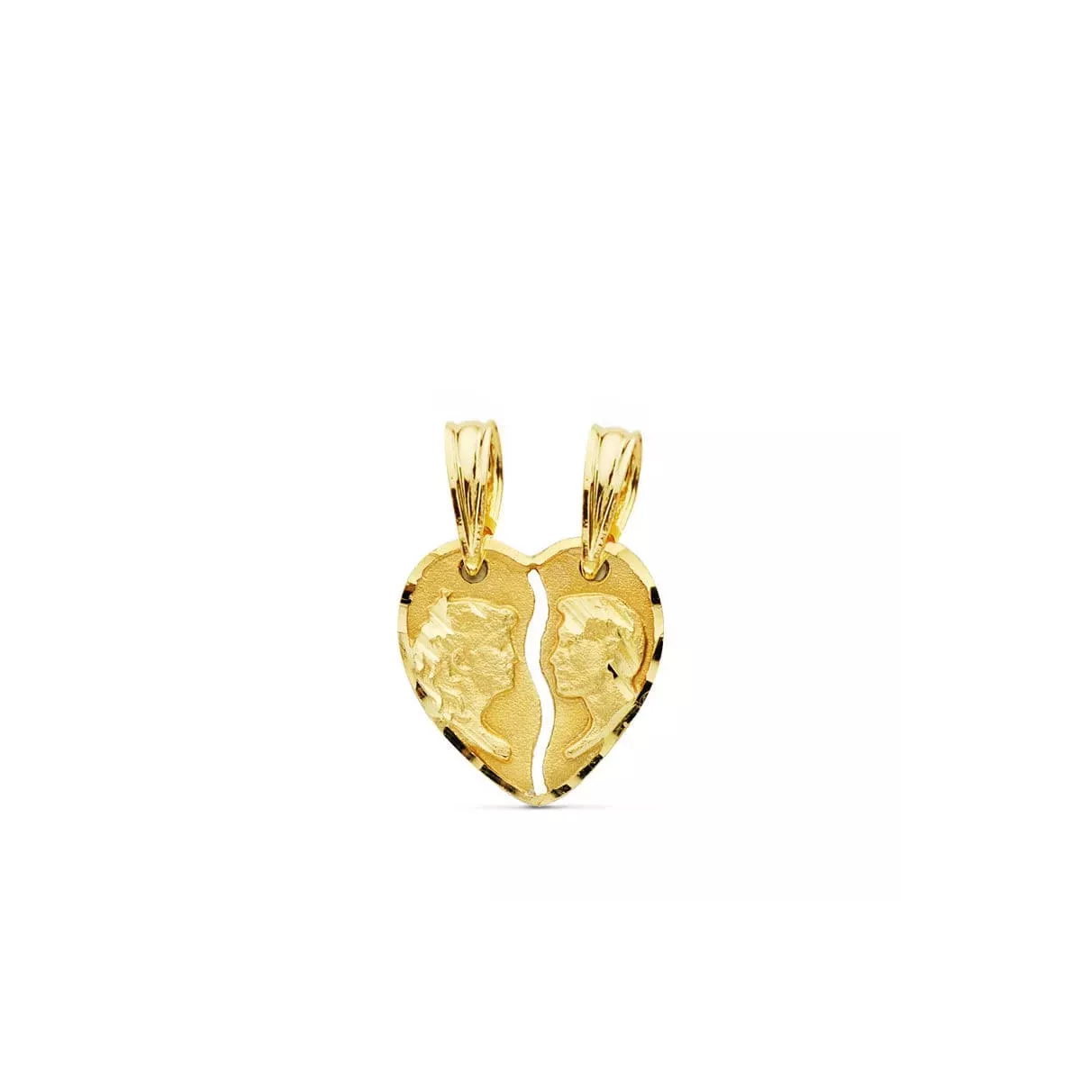 18K COLGANTE ORO AMARILLO CORAZON PAREJA 13X13 MM 1