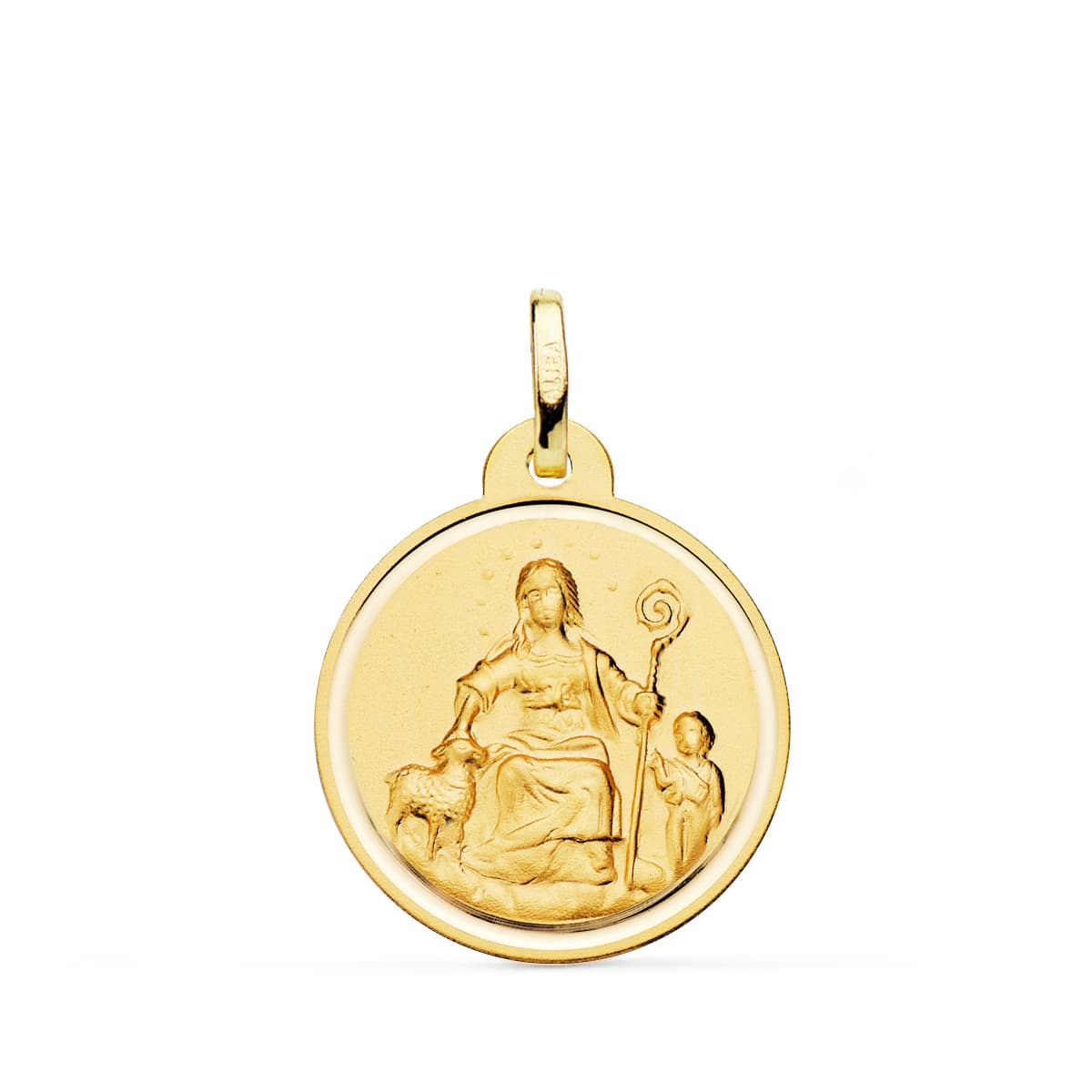 18K MEDALLA ORO AMARILLO DIVINA PASTORA BISEL 20 MM 2