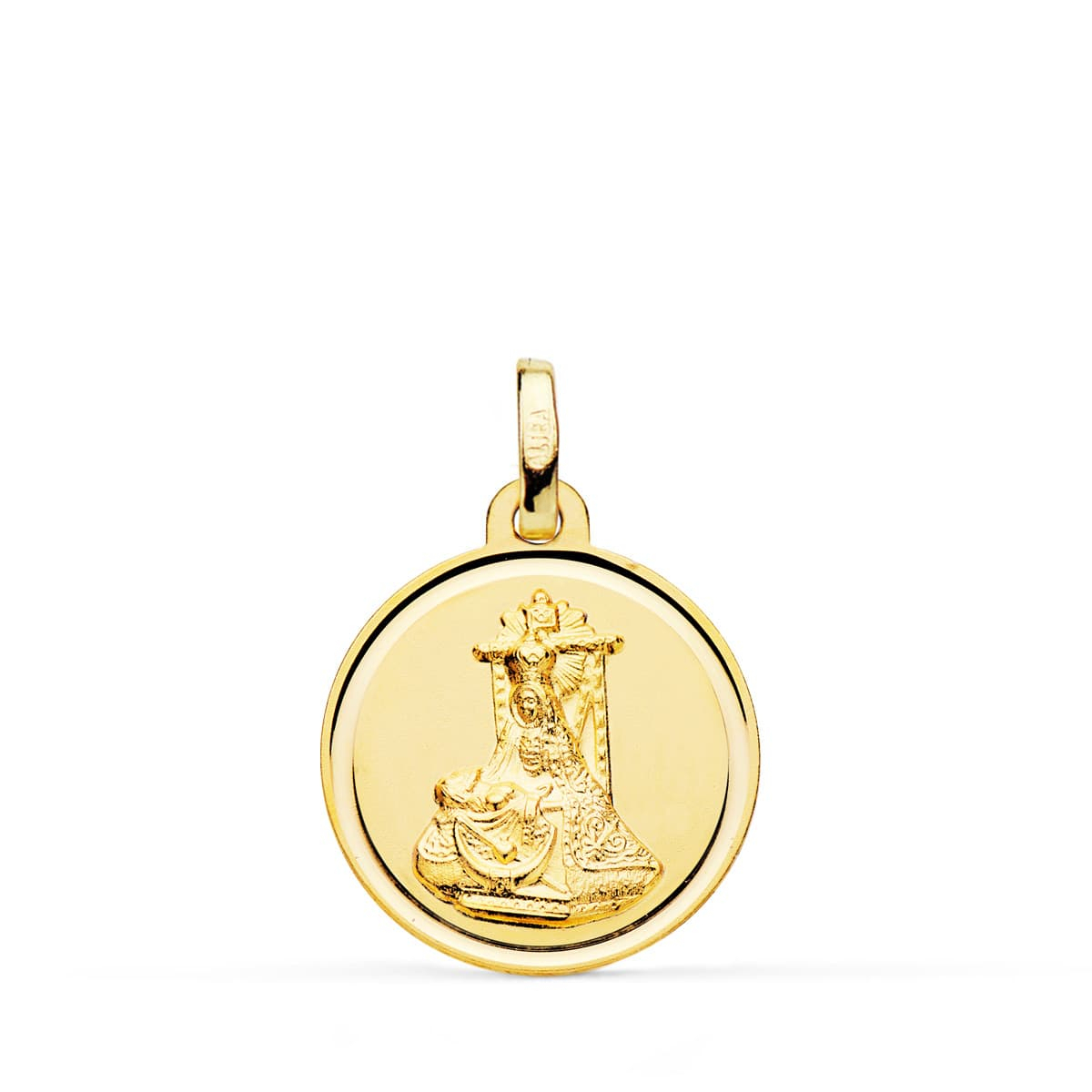 18K MEDALLA ORO AMARILLO VIRGEN DE LAS ANGUSTIAS BISEL 20 MM 2