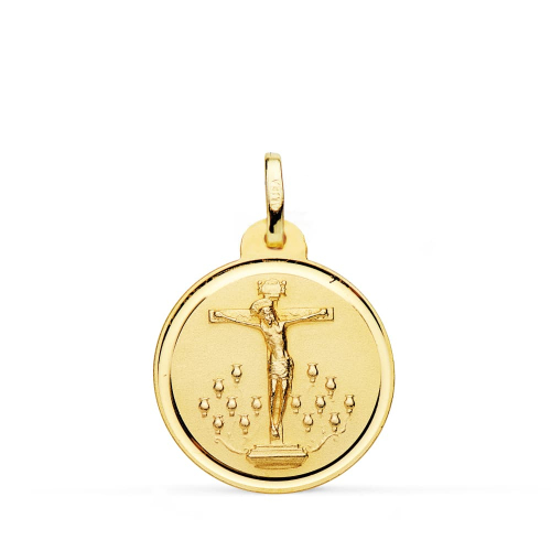 18K MEDALLA ORO AMARILLO CRISTO DE LA LAGUNA BISEL 20 MM 2
