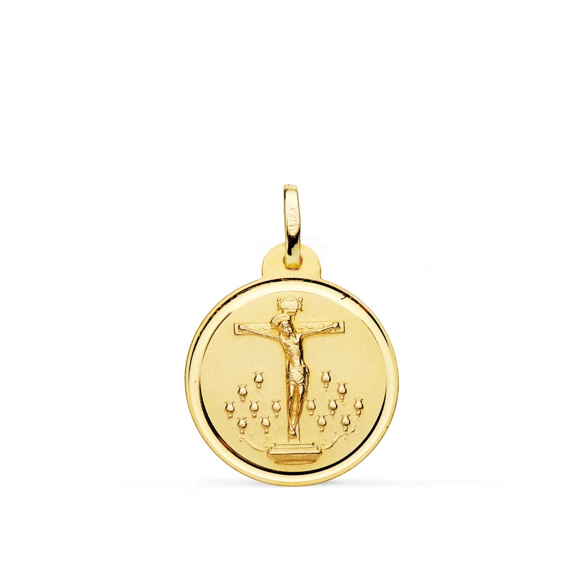 18K MEDALLA ORO AMARILLO CRISTO DE LA LAGUNA BISEL 20 MM 2