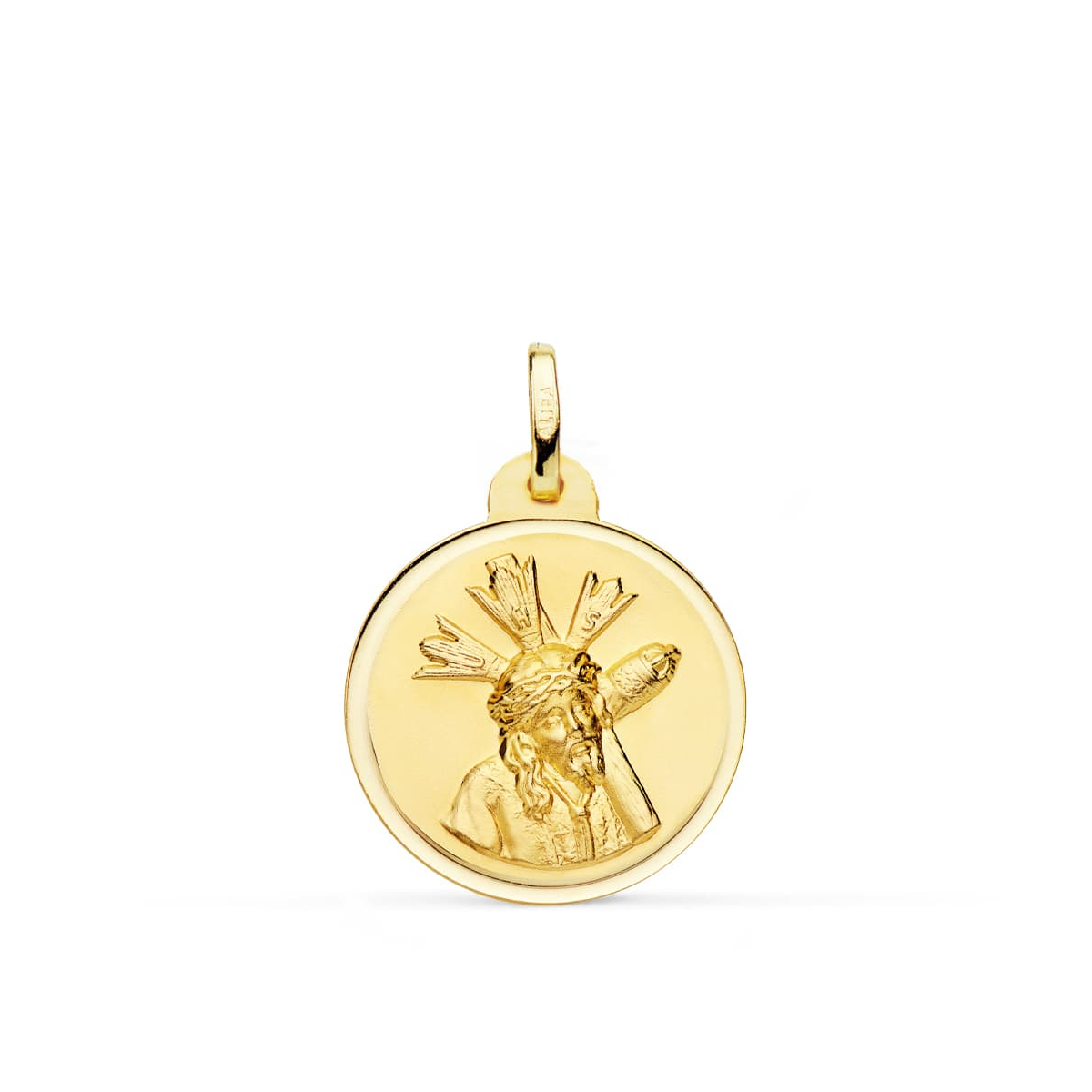 18K MEDALLA ORO AMARILLO CRISTO DEL GRAN PODER BISEL 20 MM 2