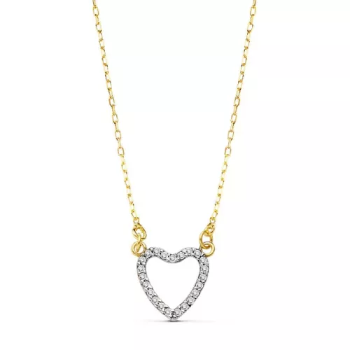 18K GARGANTILLA ORO AMARILLO CORAZON 10X10 MM 42CM 1