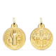 18K MEDALLA ESCAPULARIO ORO AMARILLO SAN BENITO MONJE 20 MM MATIZADA 2