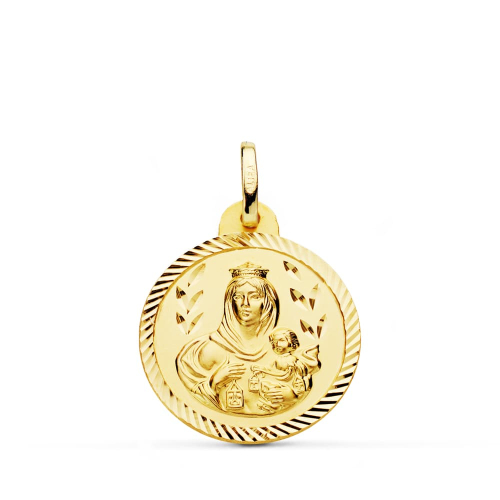 18K MEDALLA ORO AMARILLO VIRGEN DEL CARMEN HELICE 20 MM 3