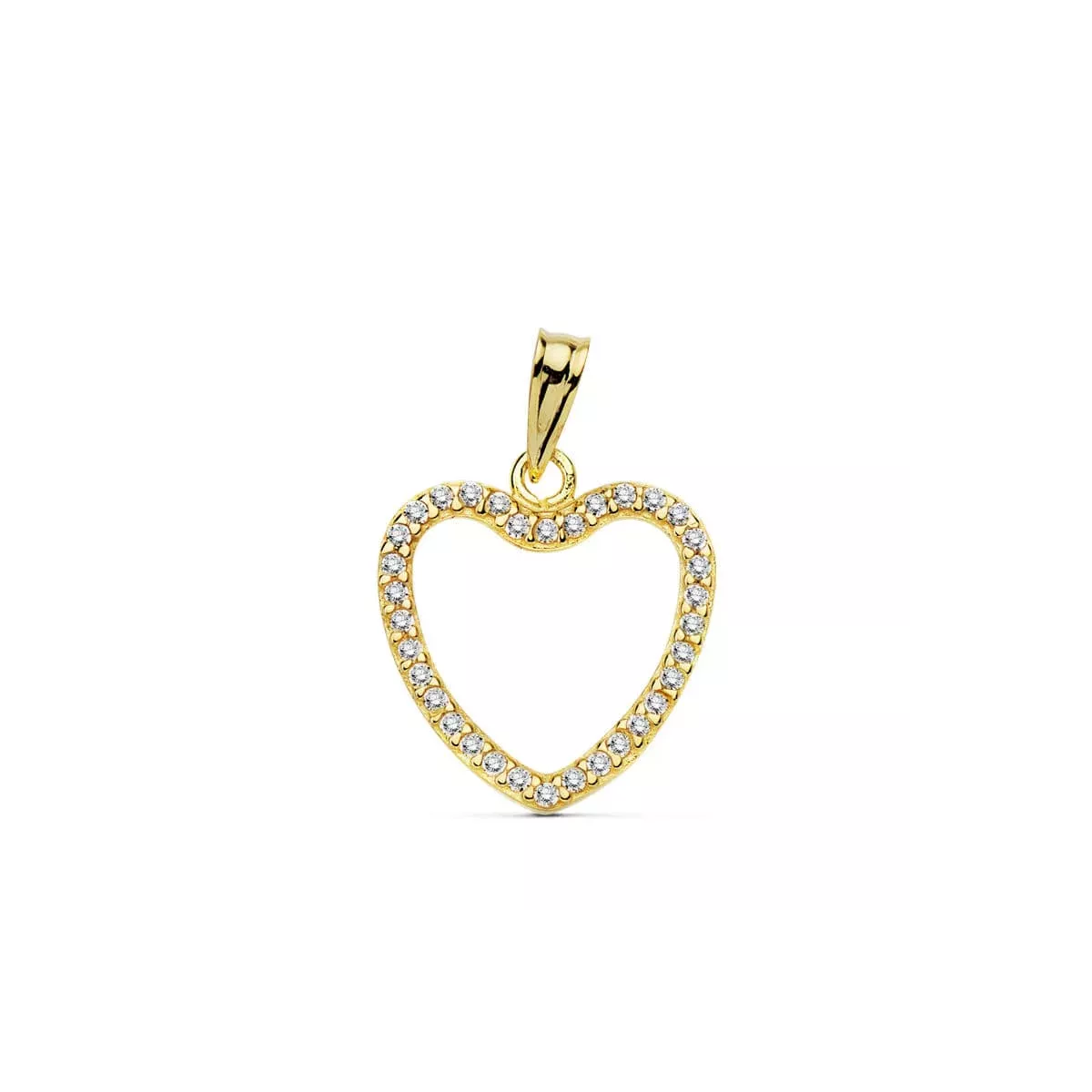 18K COLGANTE ORO AMARILLO CORAZON CIRCONITA 16X16 MM 1