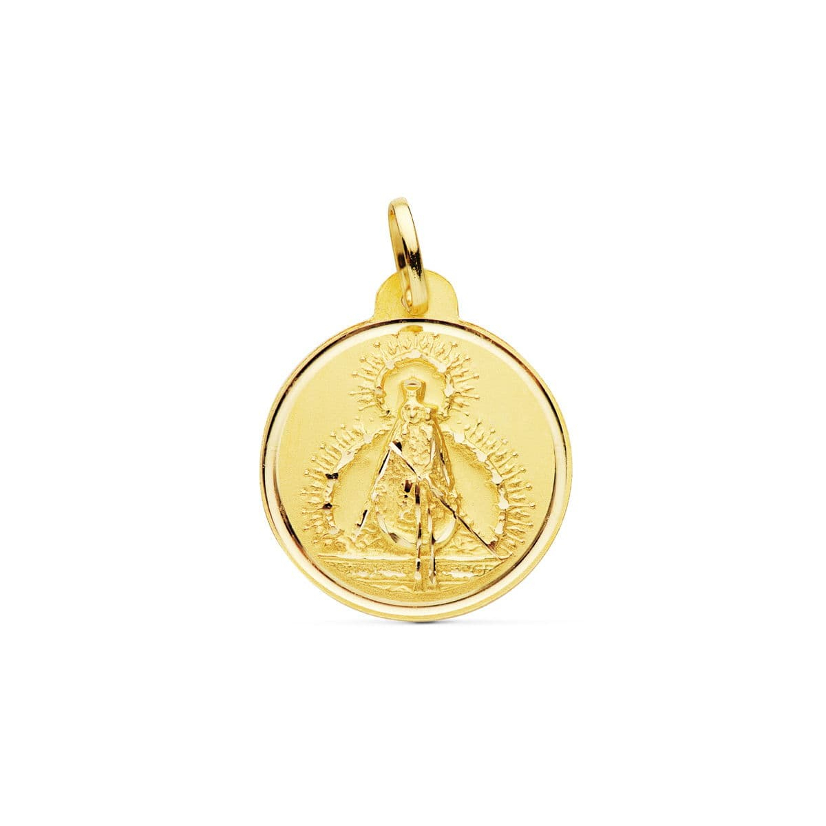 18K MEDALLA ORO AMARILLO VIRGEN DE LA CABEZA 22 MM 3