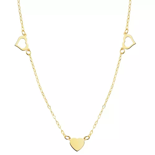 18K COLLAR ORO AMARILLO CORAZONES 7X6 MM 40CM 1