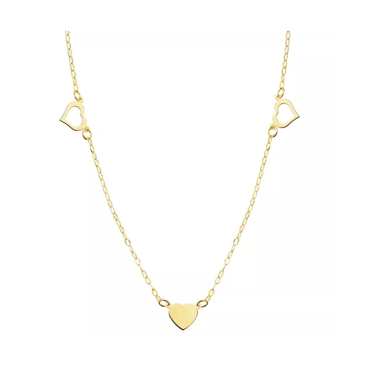 18K COLLAR ORO AMARILLO CORAZONES 7X6 MM 40CM 1