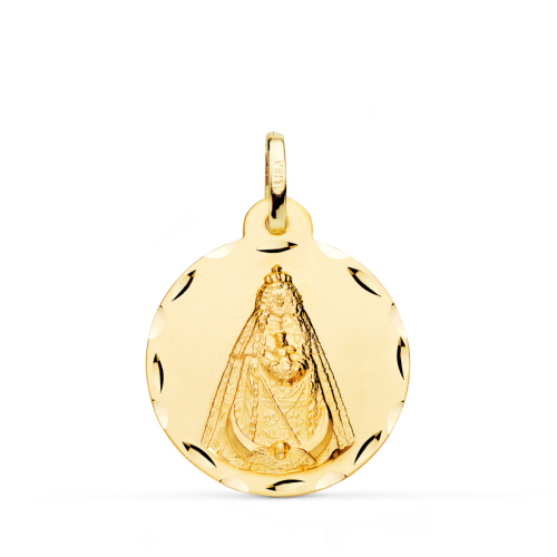 18K MEDALLA ORO AMARILLO VIRGEN NEGRA TALLADA 22 MM 3