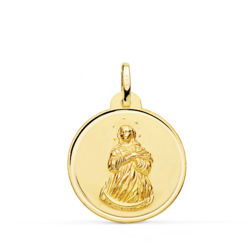 18K MEDALLA ORO AMARILLO VIRGEN INMACULADA BISEL 22 MM 3