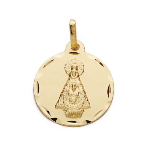 18K MEDALLA ORO AMARILLO VIRGEN DE TISCAR TALLADA 22 MM 3