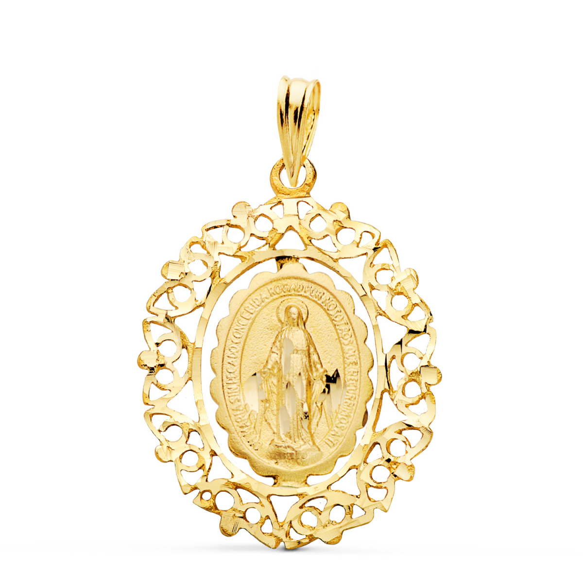 18K MEDALLA ORO AMARILLO VIRGEN DE LA MILAGROSA CERCO. MEDIDA: 28X21 MM 3