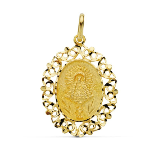 18K MEDALLA ORO AMARILLO VIRGEN DEL PILAR ORLA 30X22 MM 3