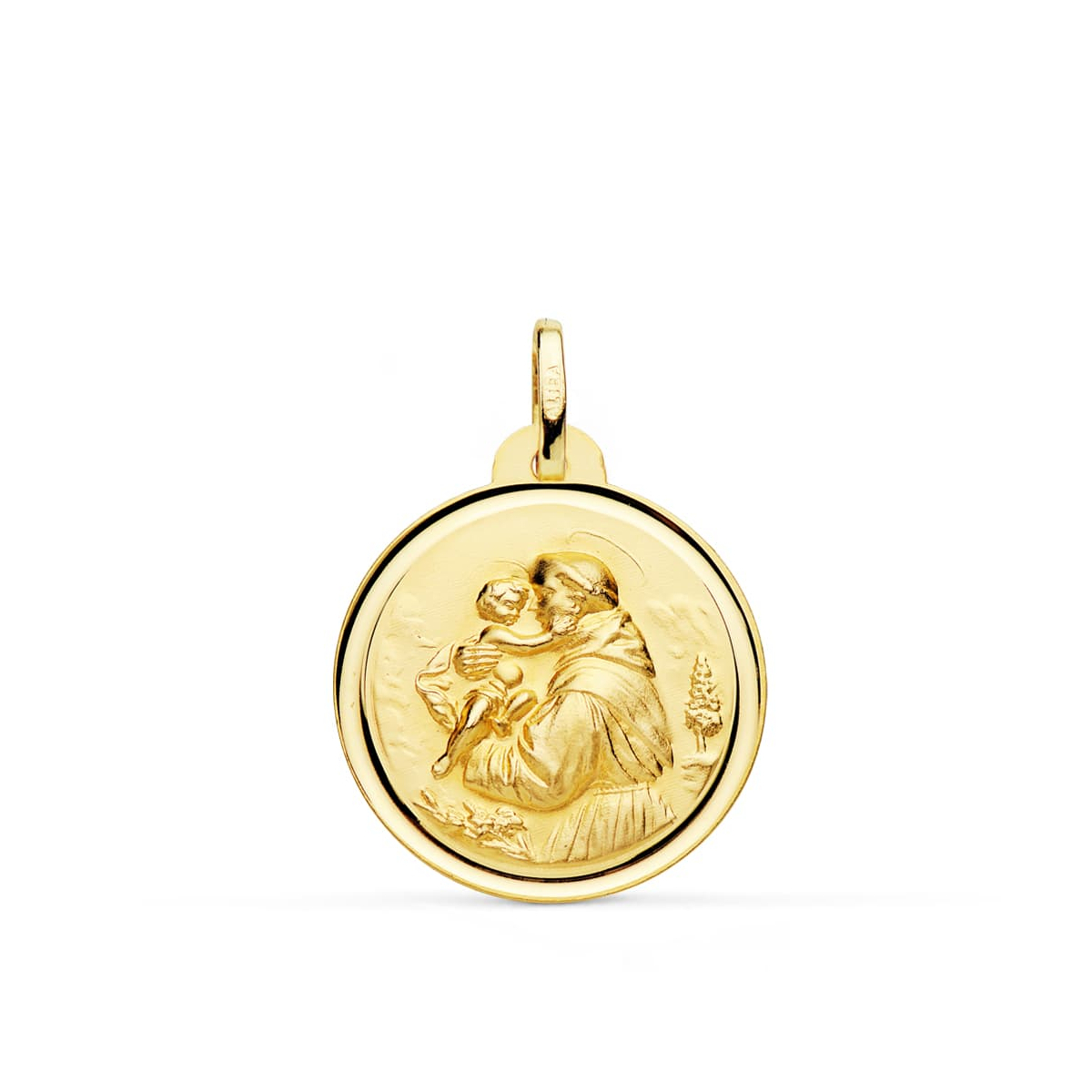 18K MEDALLA ORO AMARILLO SAN ANTONIO BISEL 24 MM 3