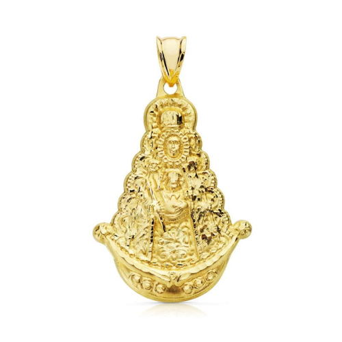 18K MEDALLA ORO AMARILLO VIRGEN DEL ROCIO SILUETA 35X25 MM 4