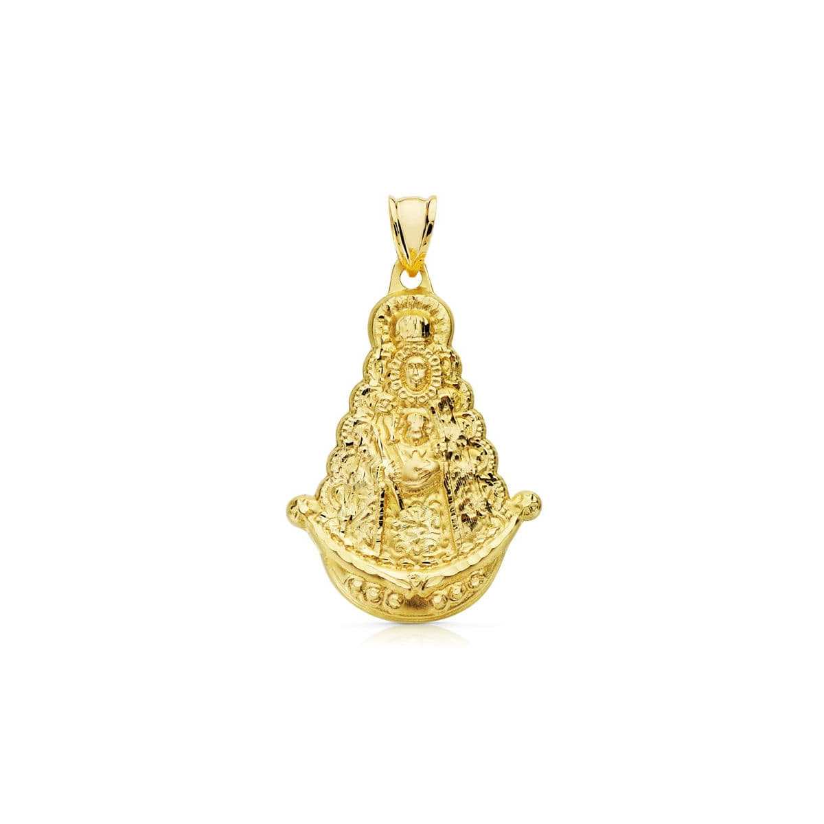 18K MEDALLA ORO AMARILLO VIRGEN DEL ROCIO SILUETA 35X25 MM 4