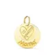 18K COLGANTE ORO AMARILLO REDONDO TE QUIERO MAMA CORAZON GRABADO. 14 MM 0
