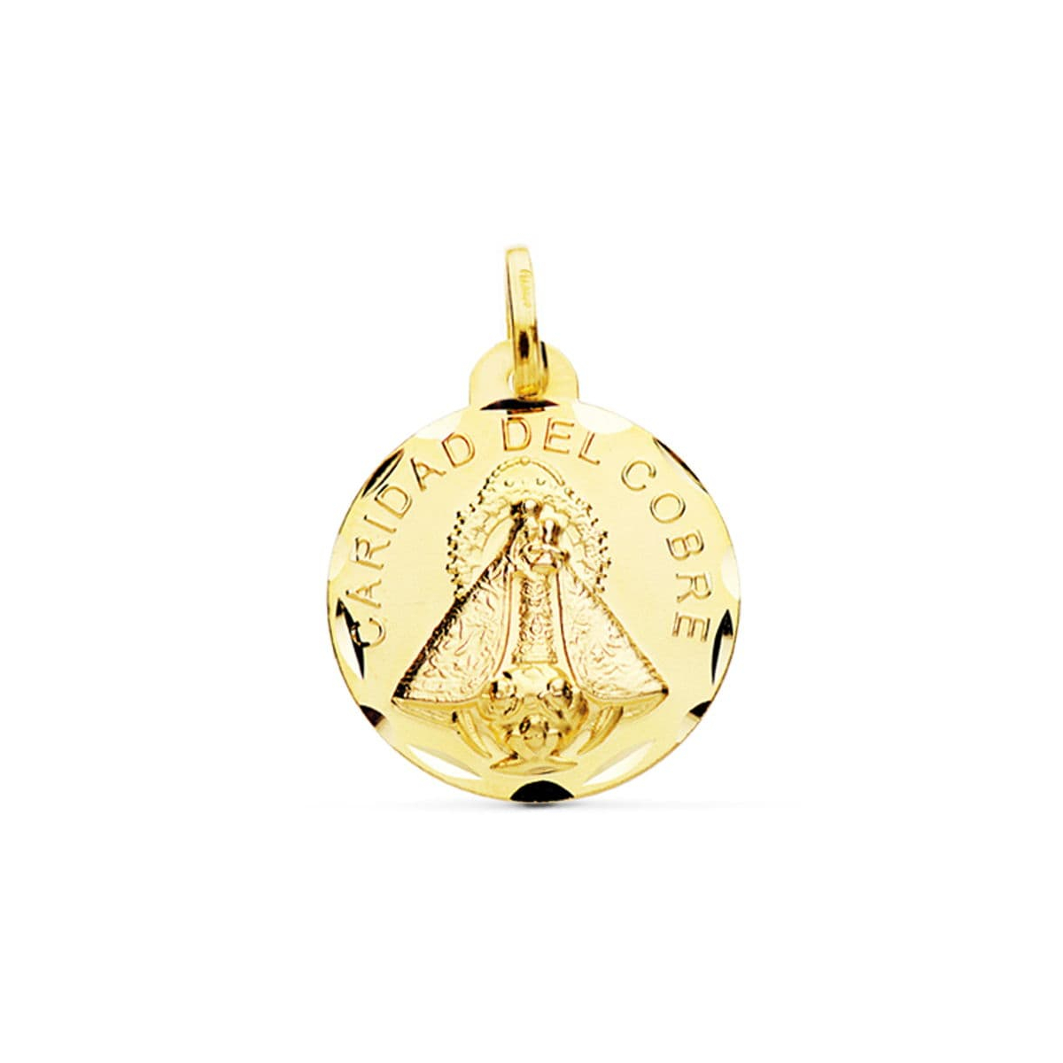 18K MEDALLA ORO AMARILLO VIRGEN CARIDAD DEL COBRE 24 MM 4