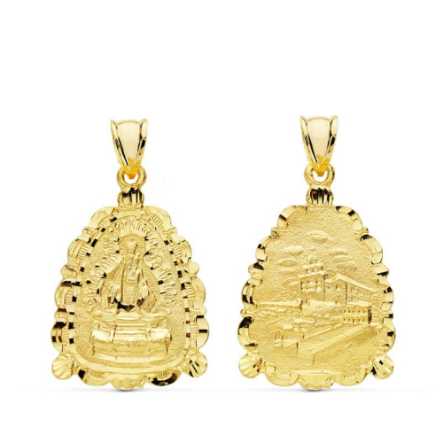18K MEDALLA ORO AMARILLO VIRGEN DE LA CABEZA ANDUJAR CON SANTUARIO 28X22 MM 4